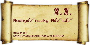 Mednyánszky Máté névjegykártya
